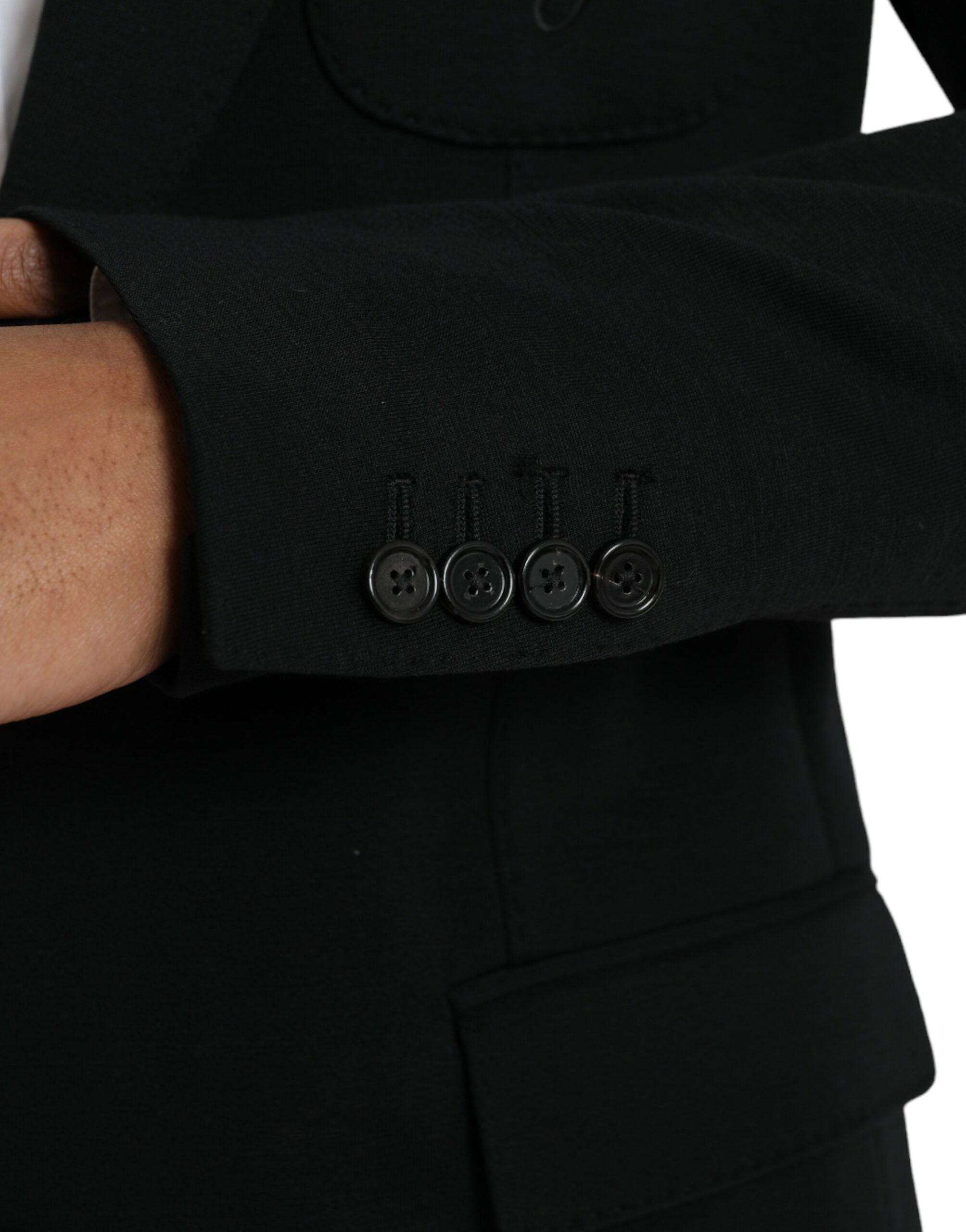 Dolce & Gabbana Black Wool Single Breasted Coat Blazer - ACCEXO