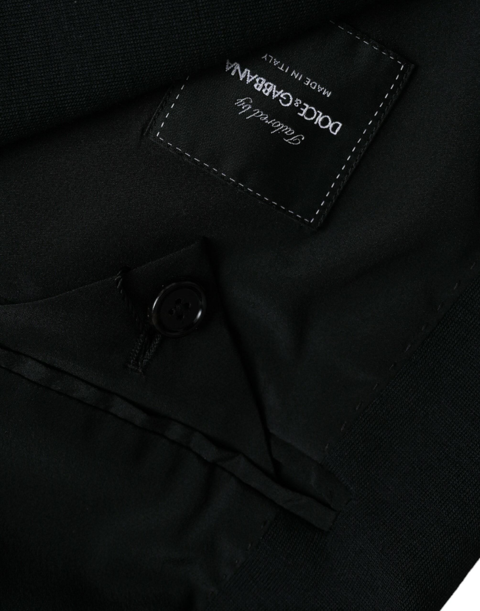 Dolce & Gabbana Black Wool Single Breasted Coat Blazer - ACCEXO