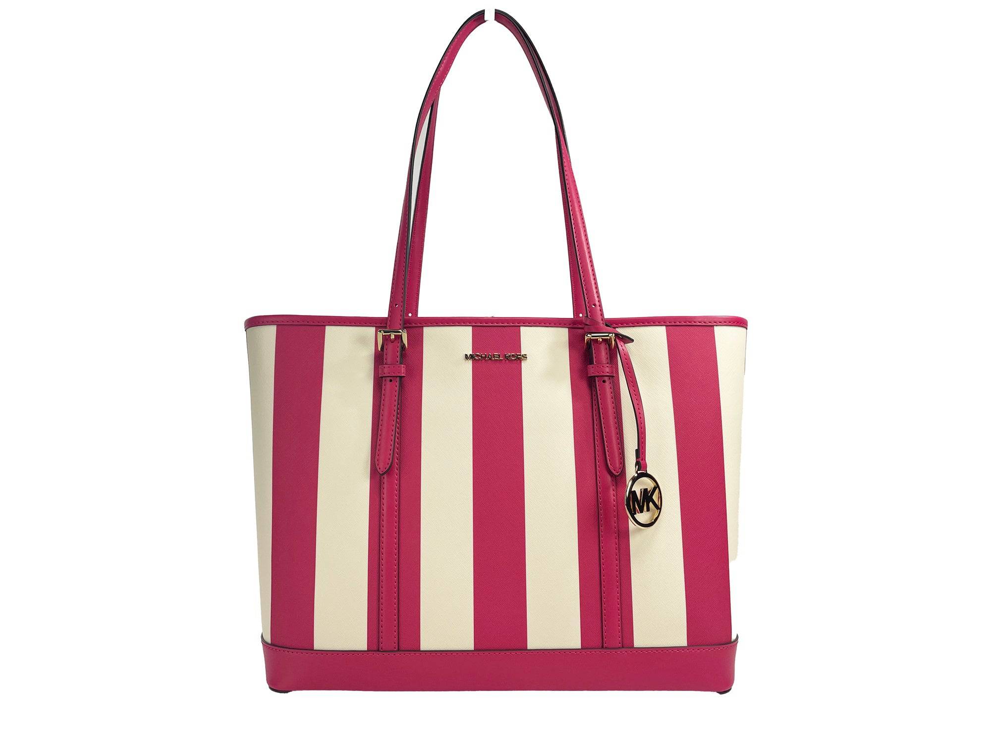 Michael Kors Jet Set Travel Large TZ Shoulder PVC Tote Bag Purse Pink - ACCEXO