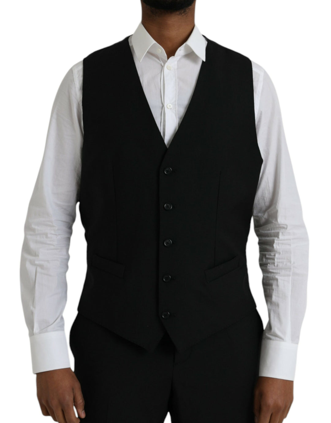 Dolce & Gabbana Black Polyester STAFF Formal 3 Piece Suit