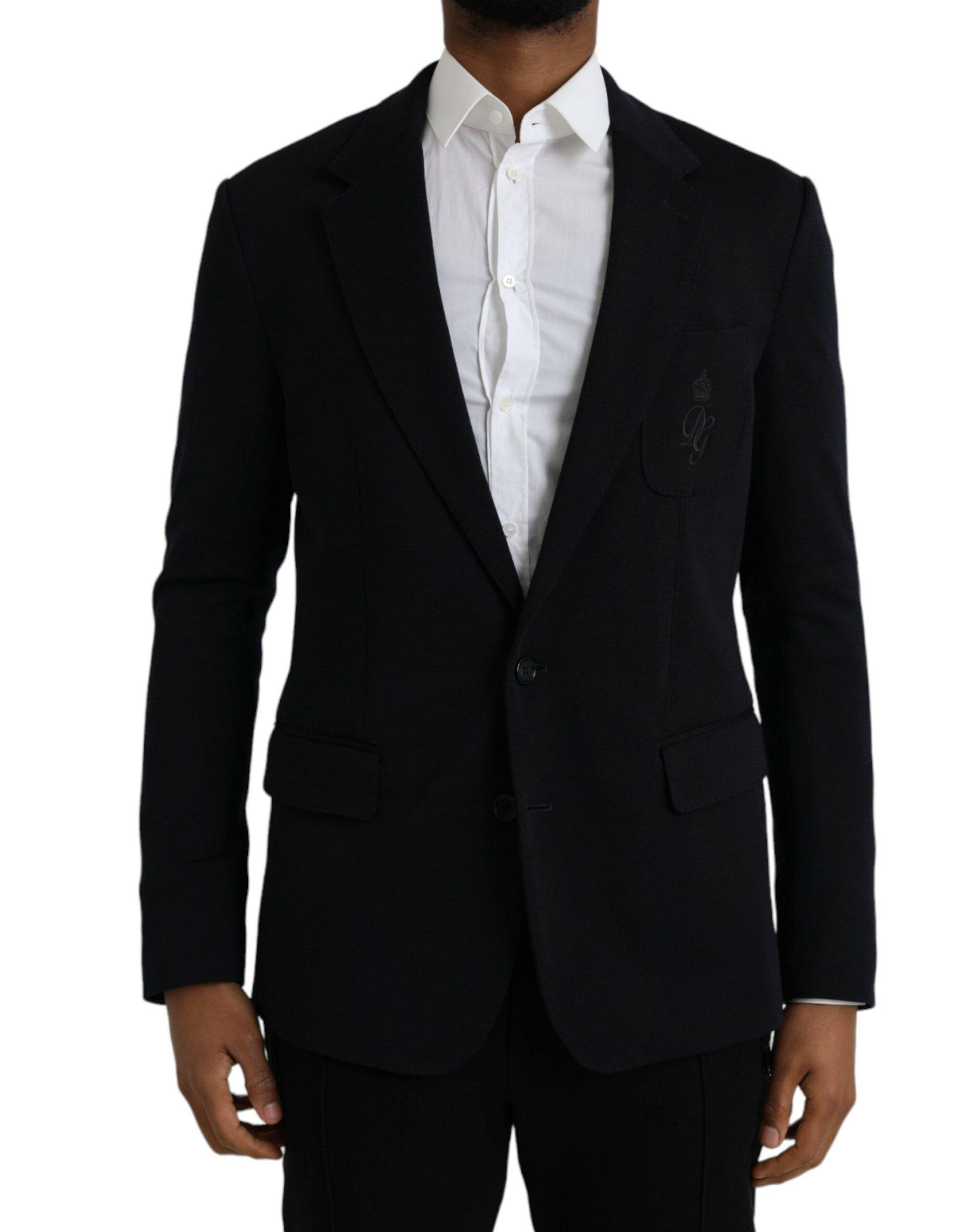 Dolce & Gabbana Black Wool Single Breasted Coat Blazer - ACCEXO