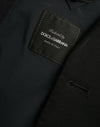 Dolce & Gabbana Black Wool Single Breasted Coat Blazer