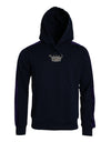 Dolce & Gabbana Dark Blue Cotton Crown Hooded Sweatshirt Sweater