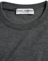 Dolce & Gabbana Dark Gray Wool Crew Neck Pullover Sweater