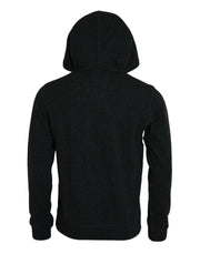 Dolce & Gabbana Dark Gray Cashmere Hooded Pullover Sweater - ACCEXO