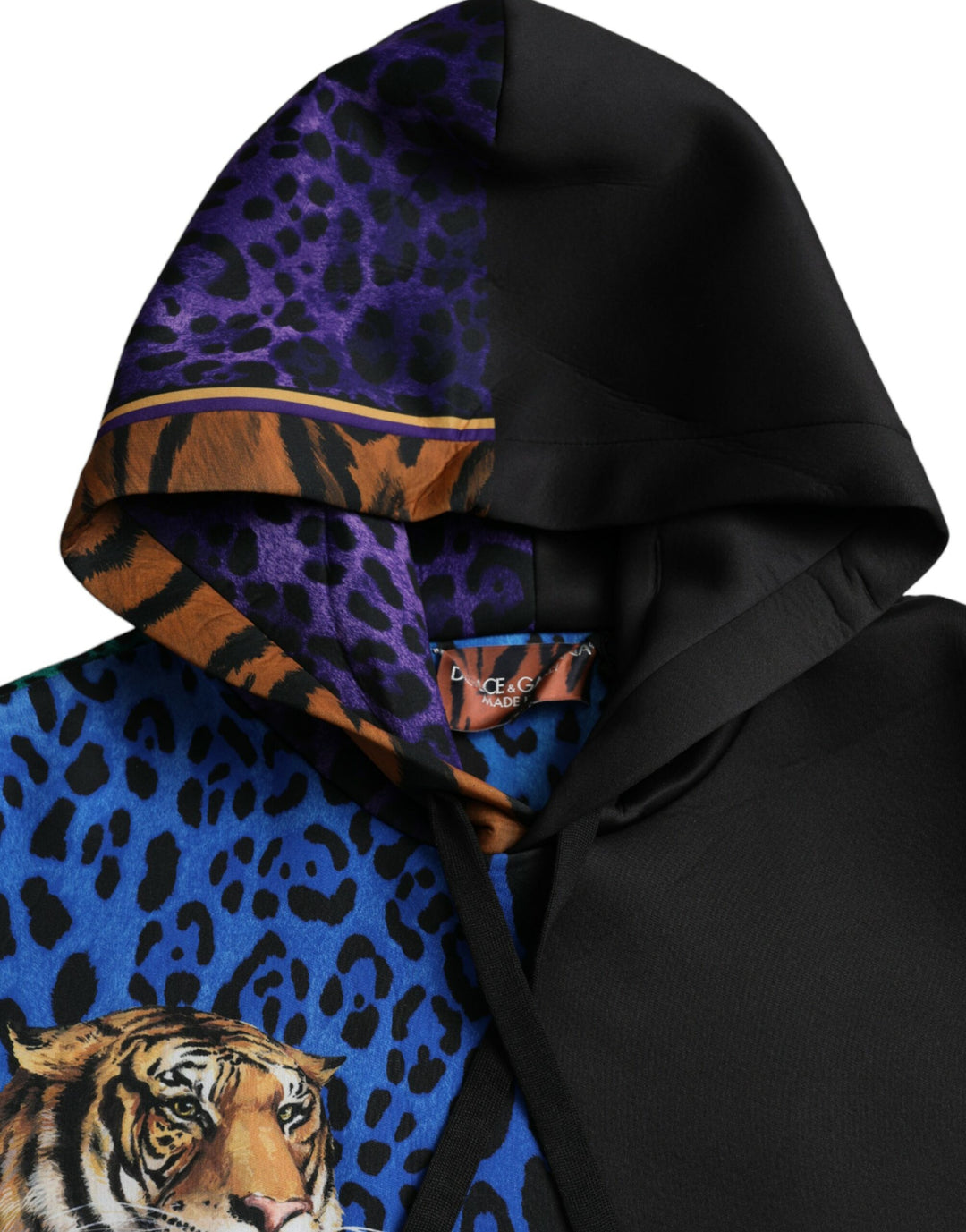 Dolce & Gabbana Multicolor Tiger Hooded Sweatshirt Sweater