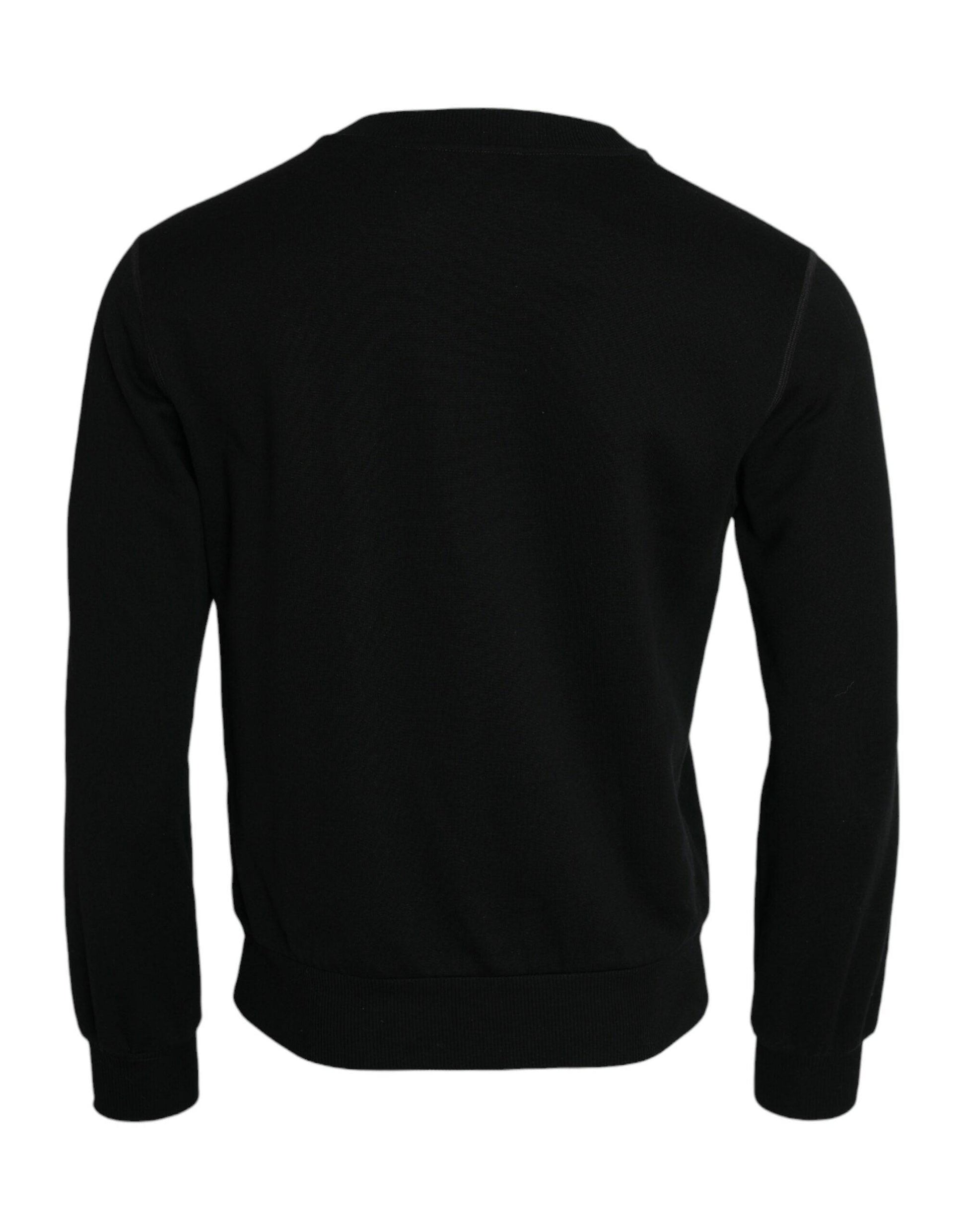 Dolce & Gabbana Black Cotton Long Sleeves Sweatshirt Sweater - ACCEXO