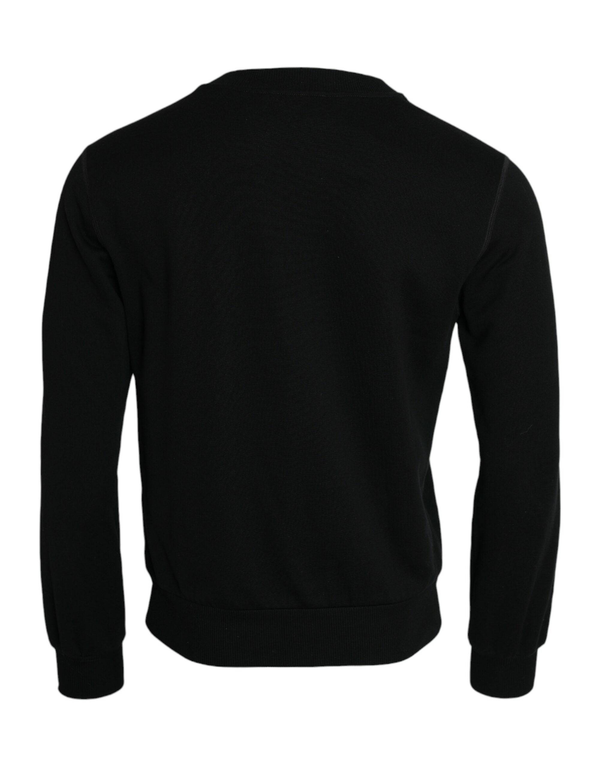 Dolce & Gabbana Black Cotton Long Sleeves Sweatshirt Sweater - ACCEXO
