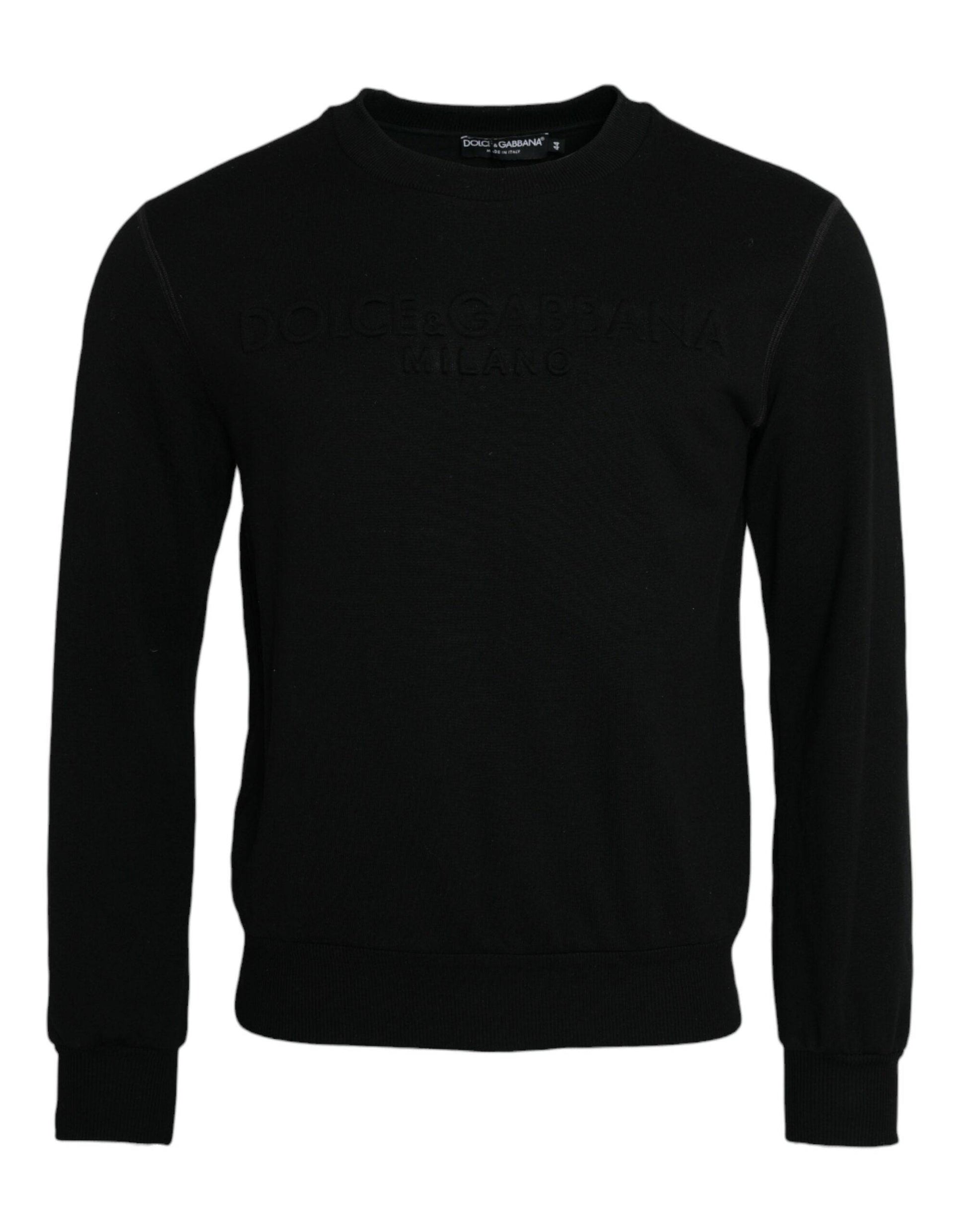 Dolce & Gabbana Black Cotton Long Sleeves Sweatshirt Sweater - ACCEXO