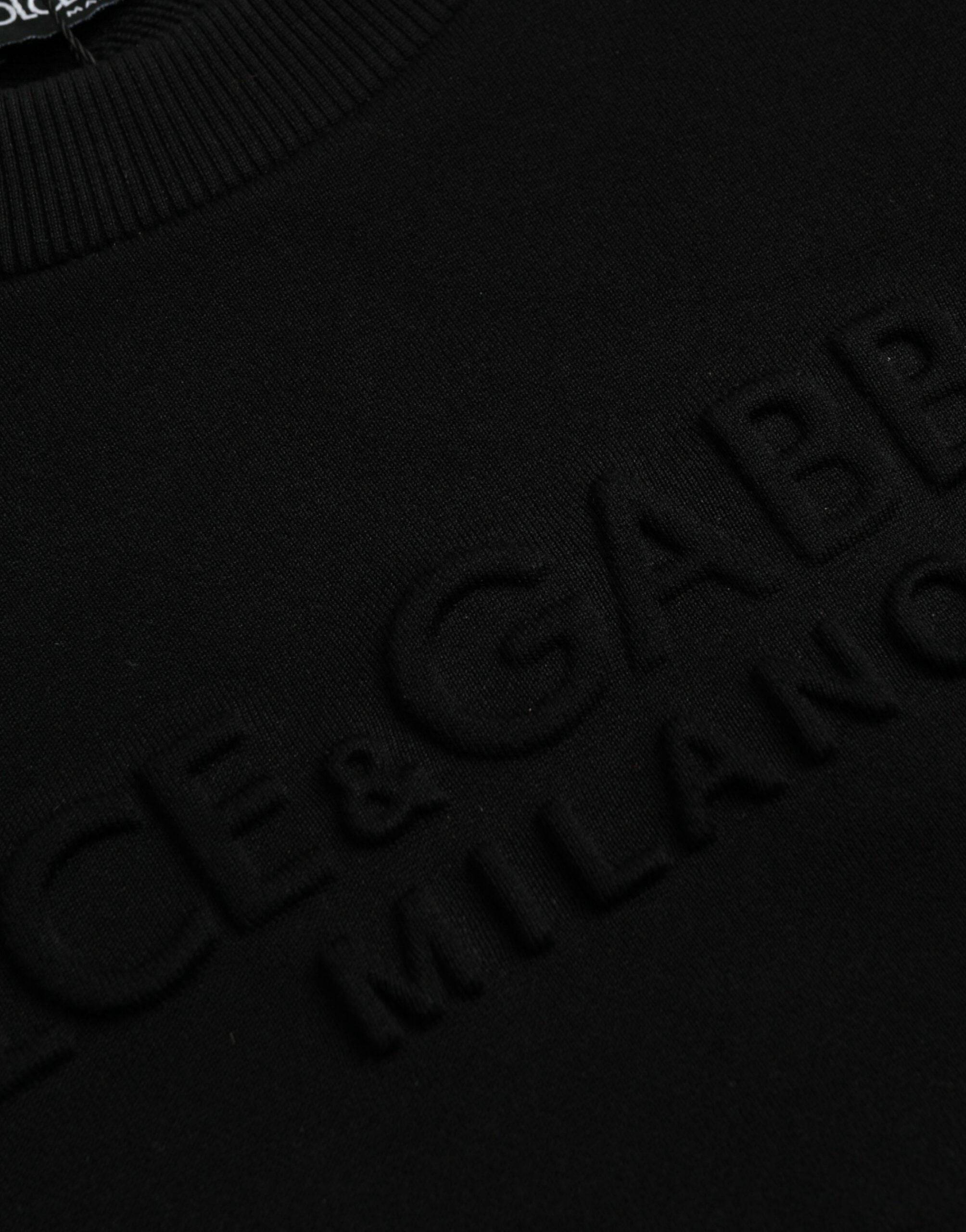Dolce & Gabbana Black Cotton Long Sleeves Sweatshirt Sweater - ACCEXO