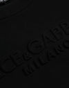 Dolce & Gabbana Black Cotton Long Sleeves Sweatshirt Sweater