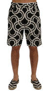 Dolce & Gabbana Chic Black & White Patterned Linen Shorts