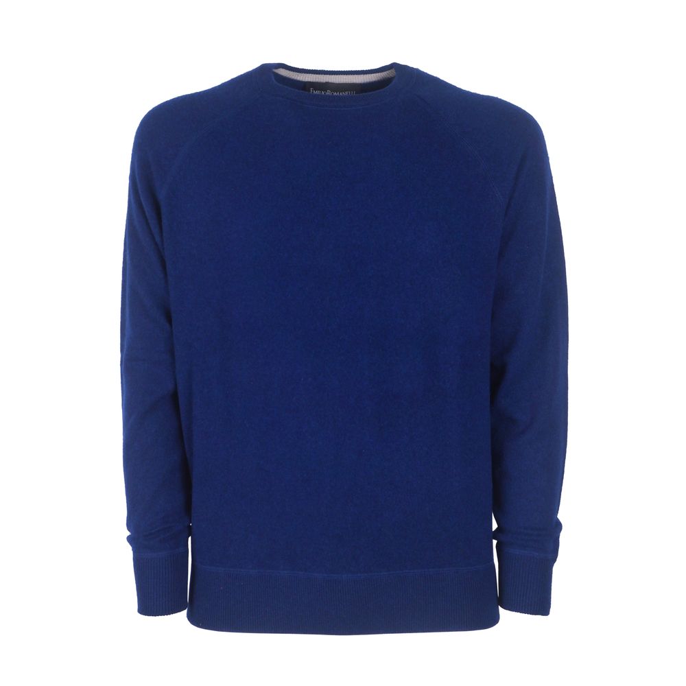 Emilio Romanelli Blue Cashmere Men Sweater - ACCEXO