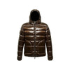 Centogrammi Reversible Hooded Down Jacket in Brown and Black