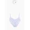 Philipp Plein White Rhinestone Embellished Swimsuit