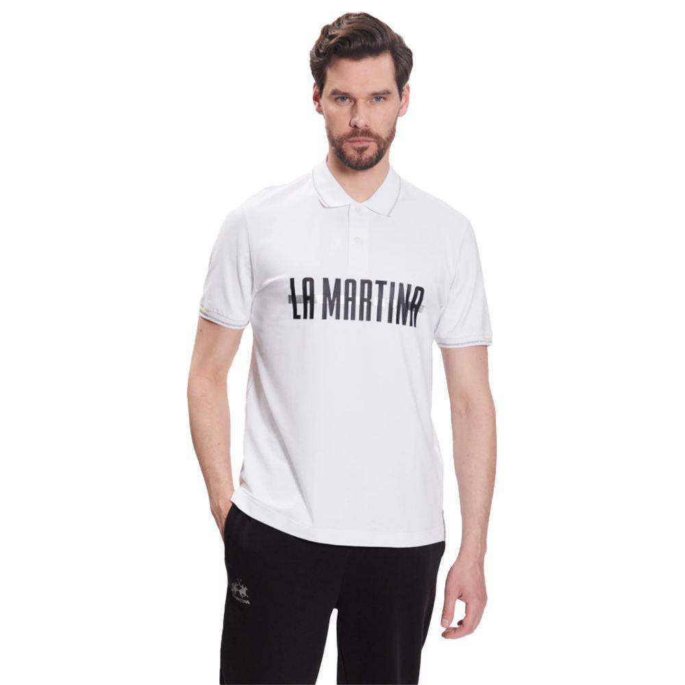 La Martina Elegant Cotton-Blend Polo with Glitter Accent - ACCEXO