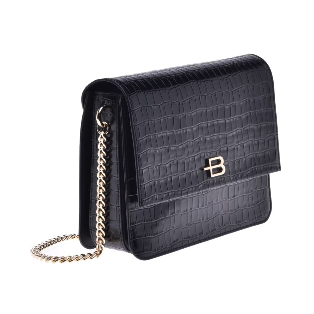 Baldinini Trend Black Calfskin Women Crossbody Bag - ACCEXO