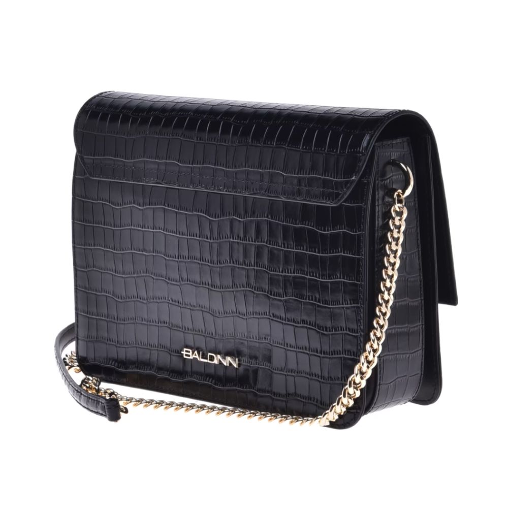Baldinini Trend Black Calfskin Women Crossbody Bag - ACCEXO