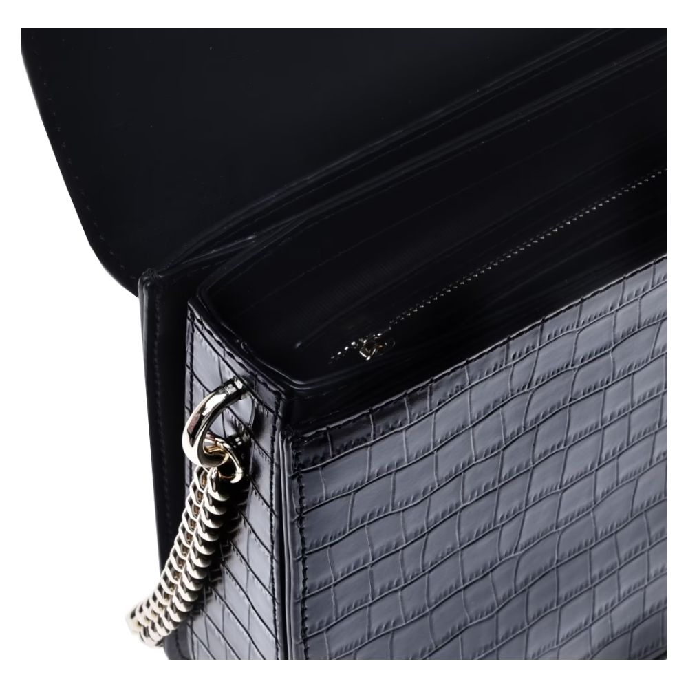 Baldinini Trend Black Calfskin Women Crossbody Bag - ACCEXO