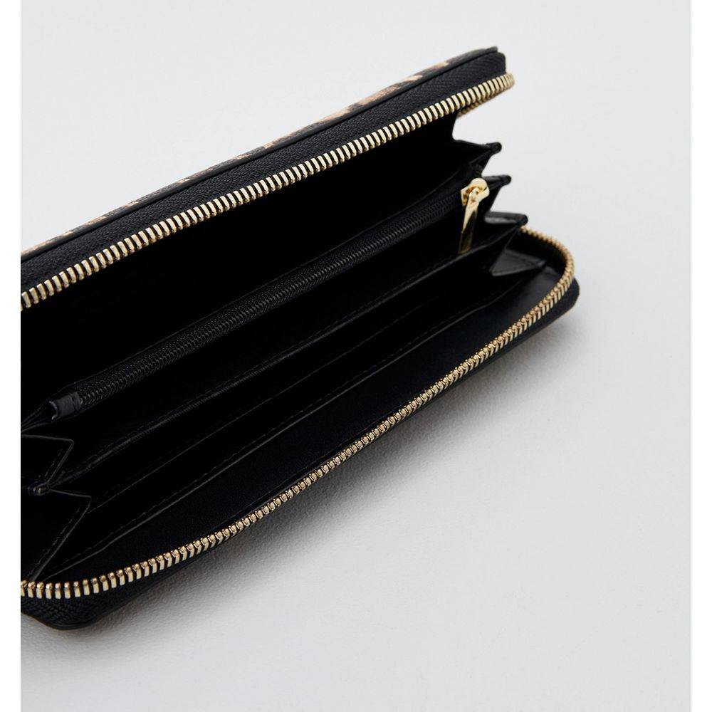 Plein Sport Sleek Designer Zipper Wallet with Gold Accents - ACCEXO