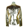 Elisabetta Franchi Chic Sequined Double-Breasted Yellow Jacket