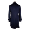 Made in Italy Elegant Blue Virgin Wool Ladies Coat