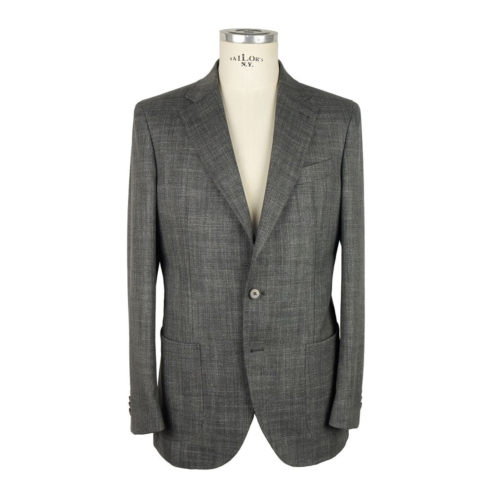 Emilio Romanelli Gray Wool Men's Blazer - ACCEXO