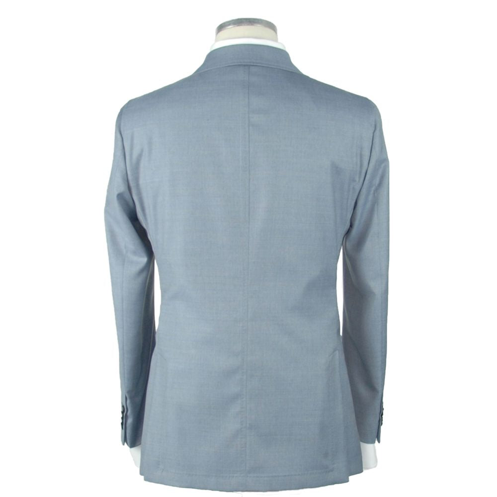 Emilio Romanelli Light Blue Wool Men Blazer - ACCEXO