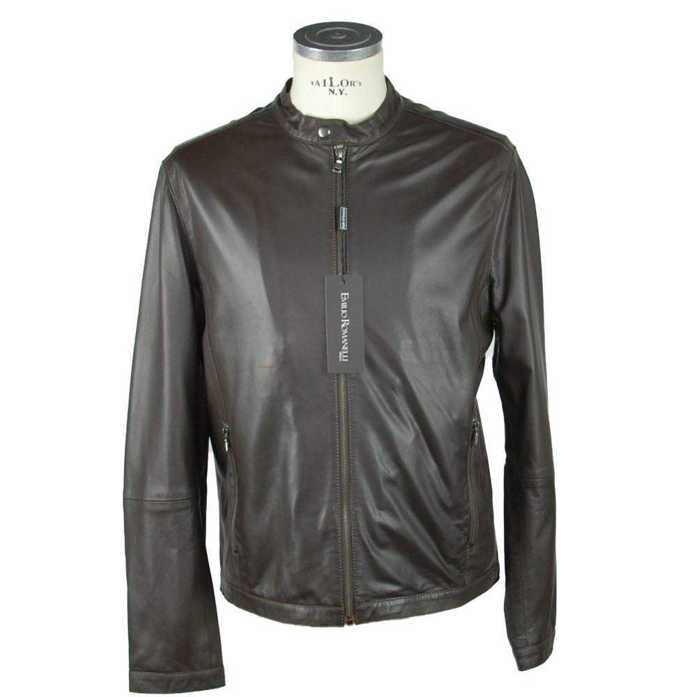 Emilio Romanelli Elegant Leather Jacket - ACCEXO