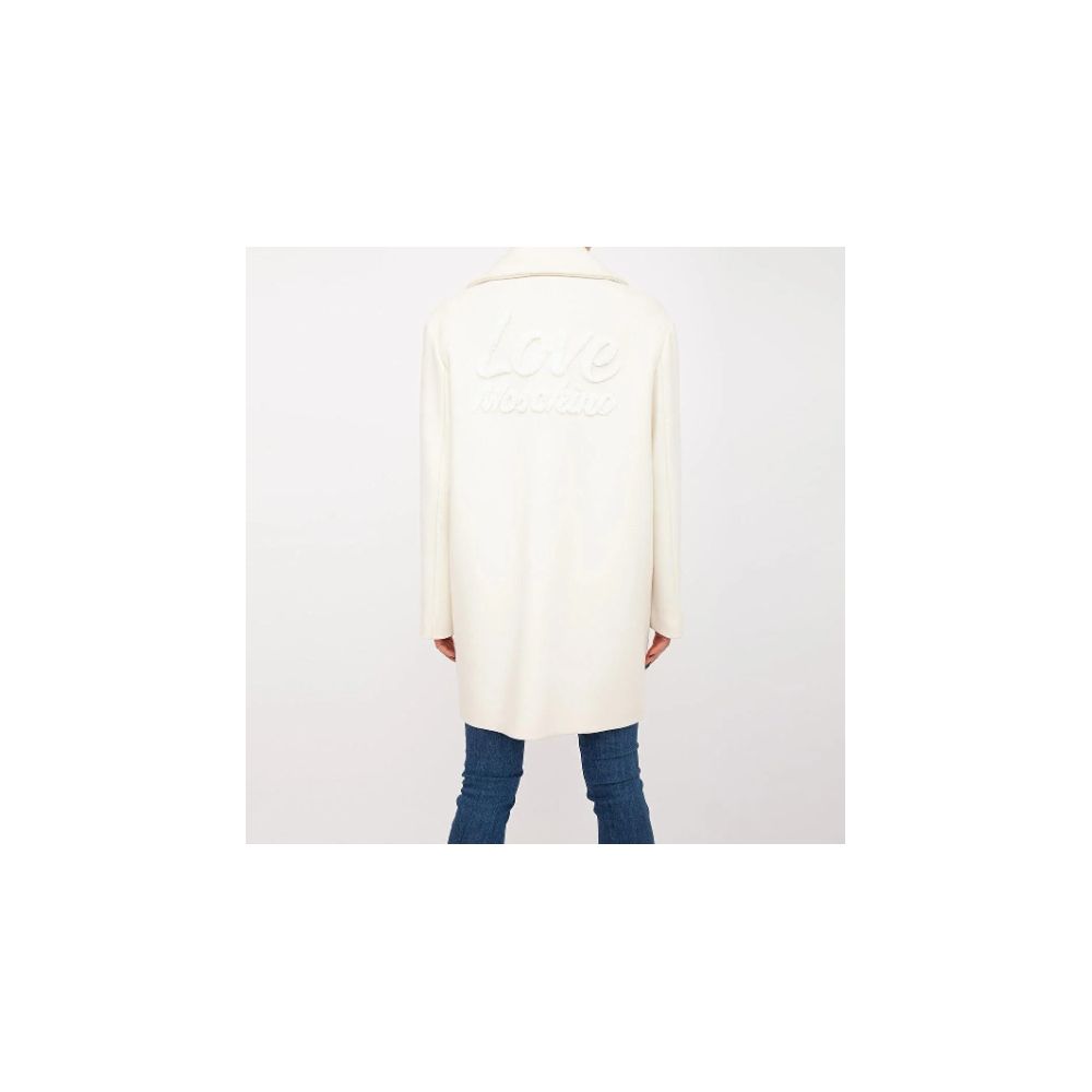 Love Moschino Chic White Winter Elegance Long Coat - ACCEXO