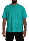 Dsquared² Light Green Cotton Linen Short Sleeves T-shirt