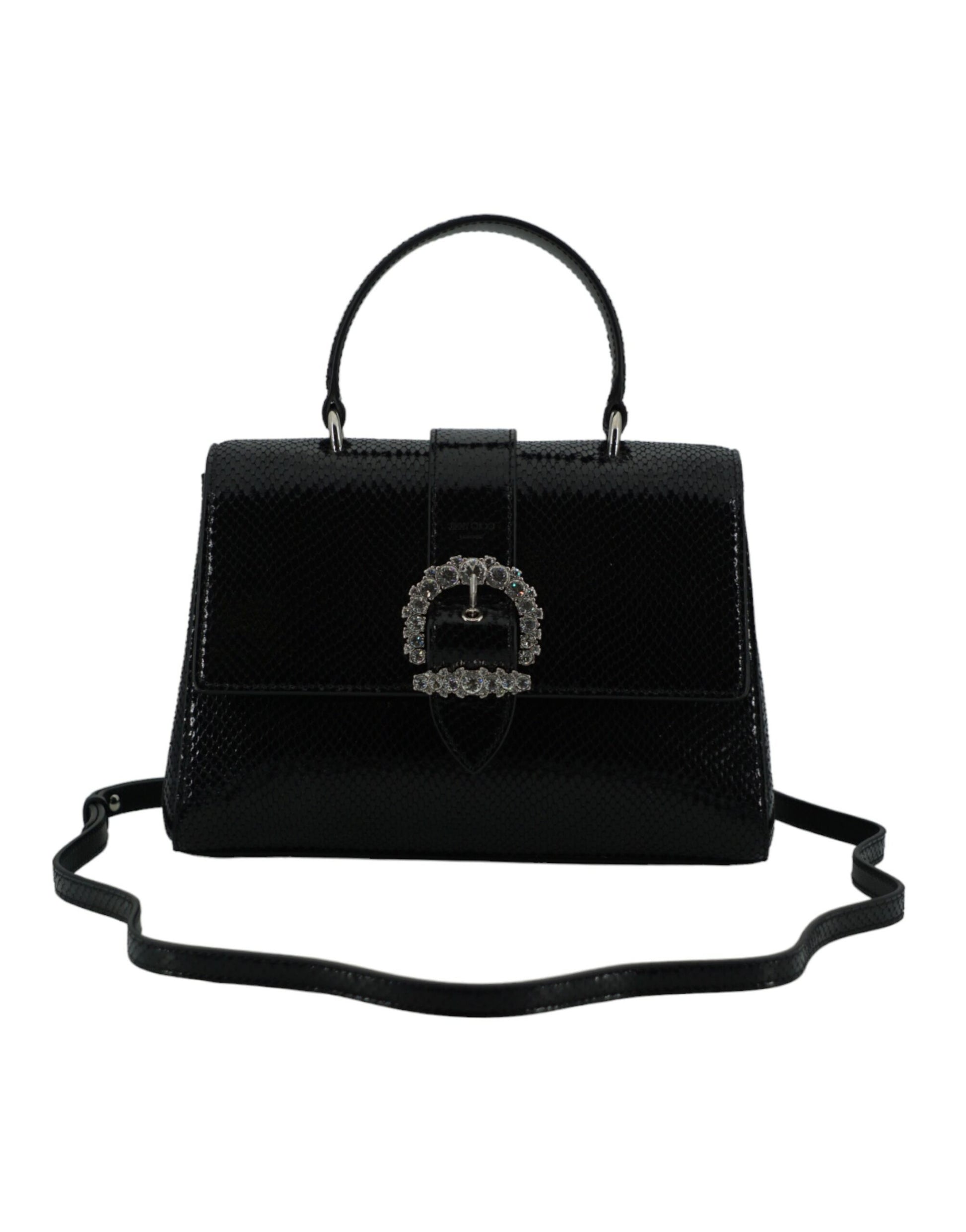 Jimmy Choo Black Leather Top Handle Shoulder Bag - ACCEXO