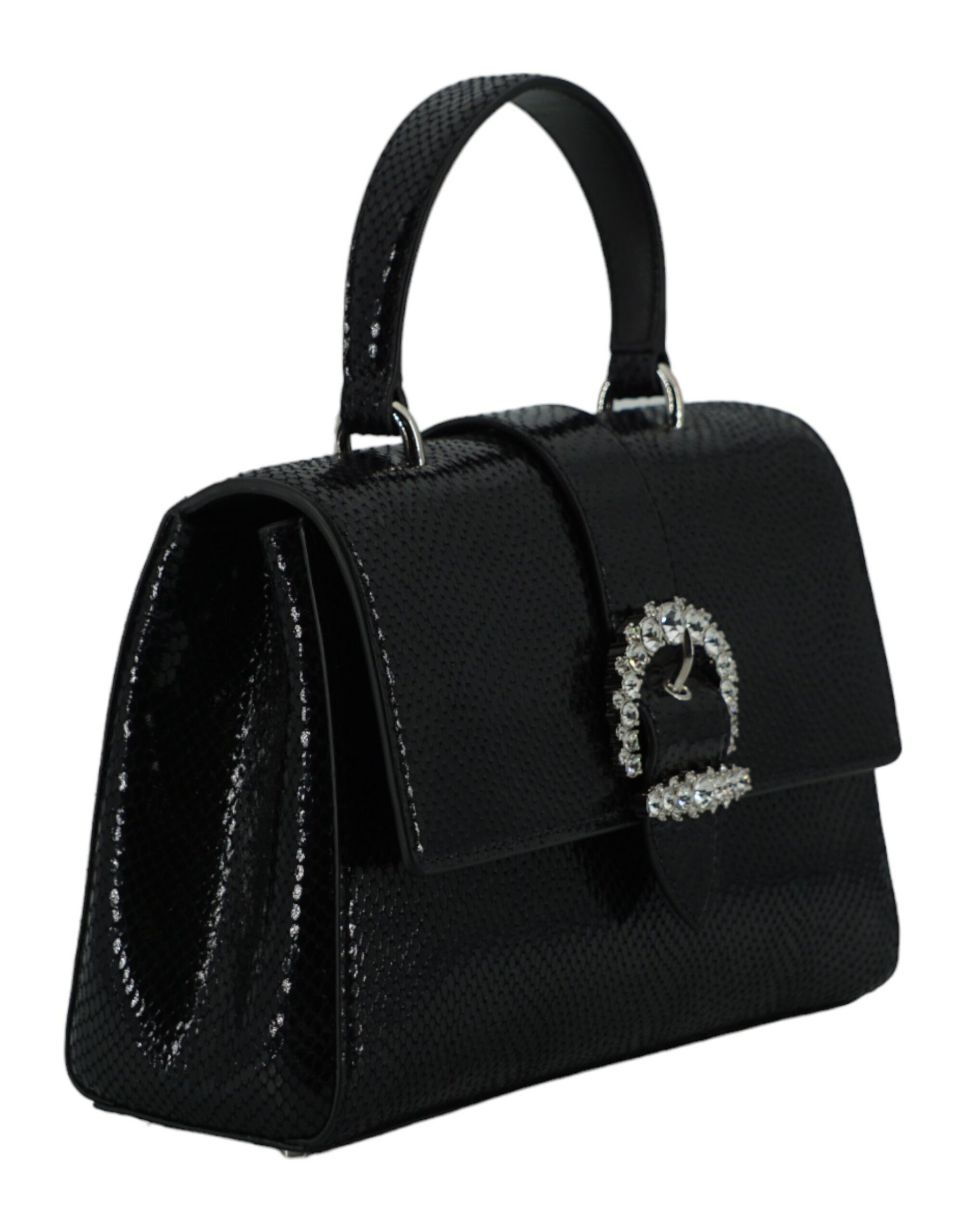 Jimmy Choo Black Leather Top Handle Shoulder Bag - ACCEXO