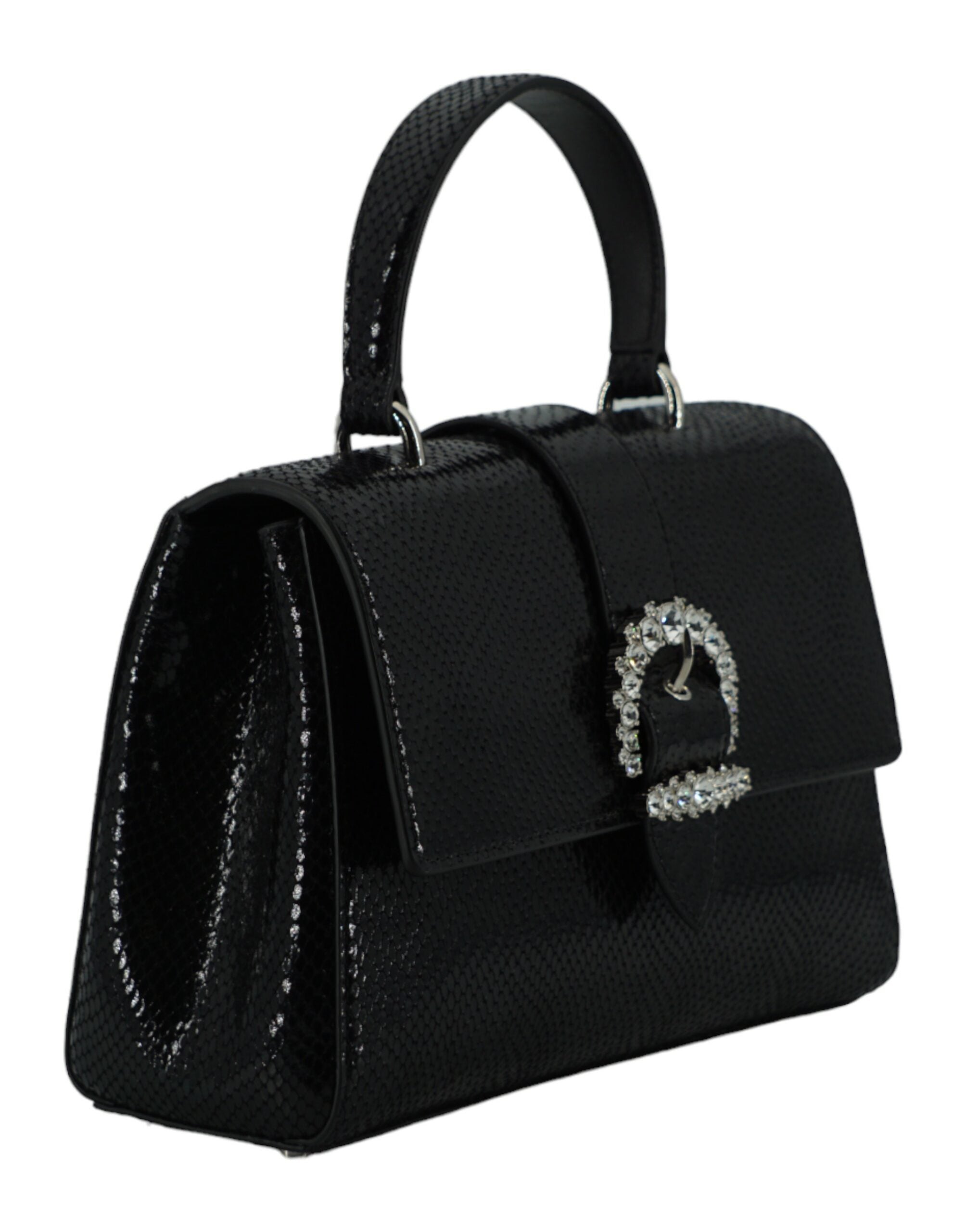 Jimmy Choo Black Leather Top Handle Shoulder Bag - ACCEXO