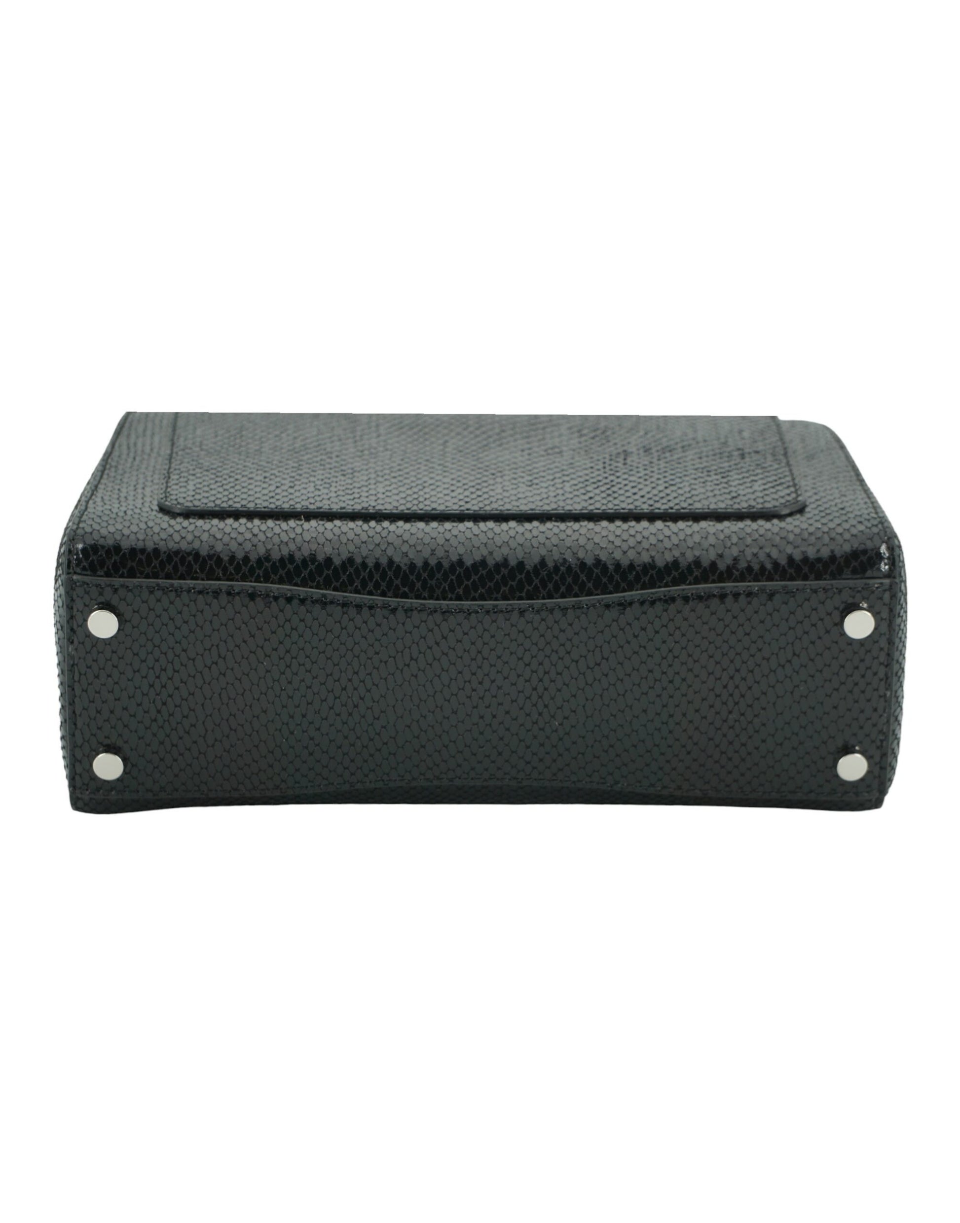 Jimmy Choo Black Leather Top Handle Shoulder Bag - ACCEXO