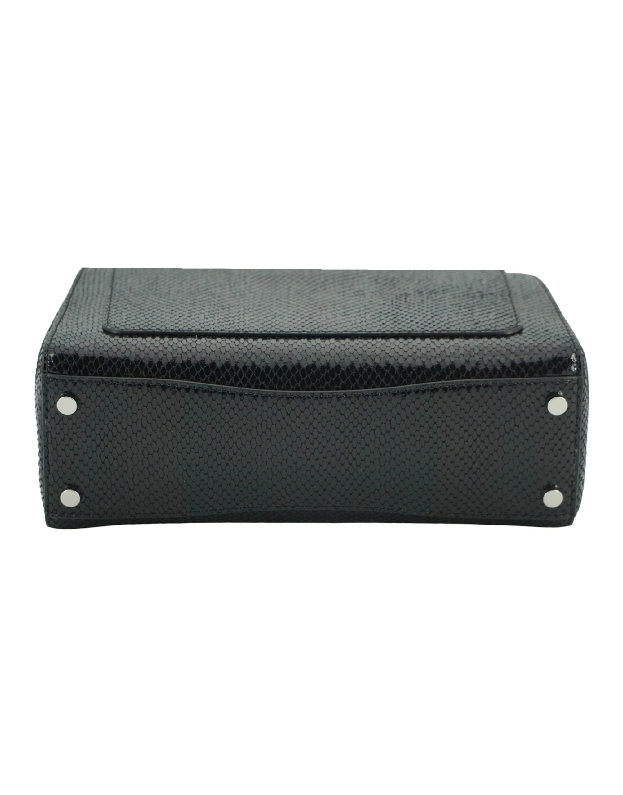 Jimmy Choo Black Leather Top Handle Shoulder Bag - ACCEXO