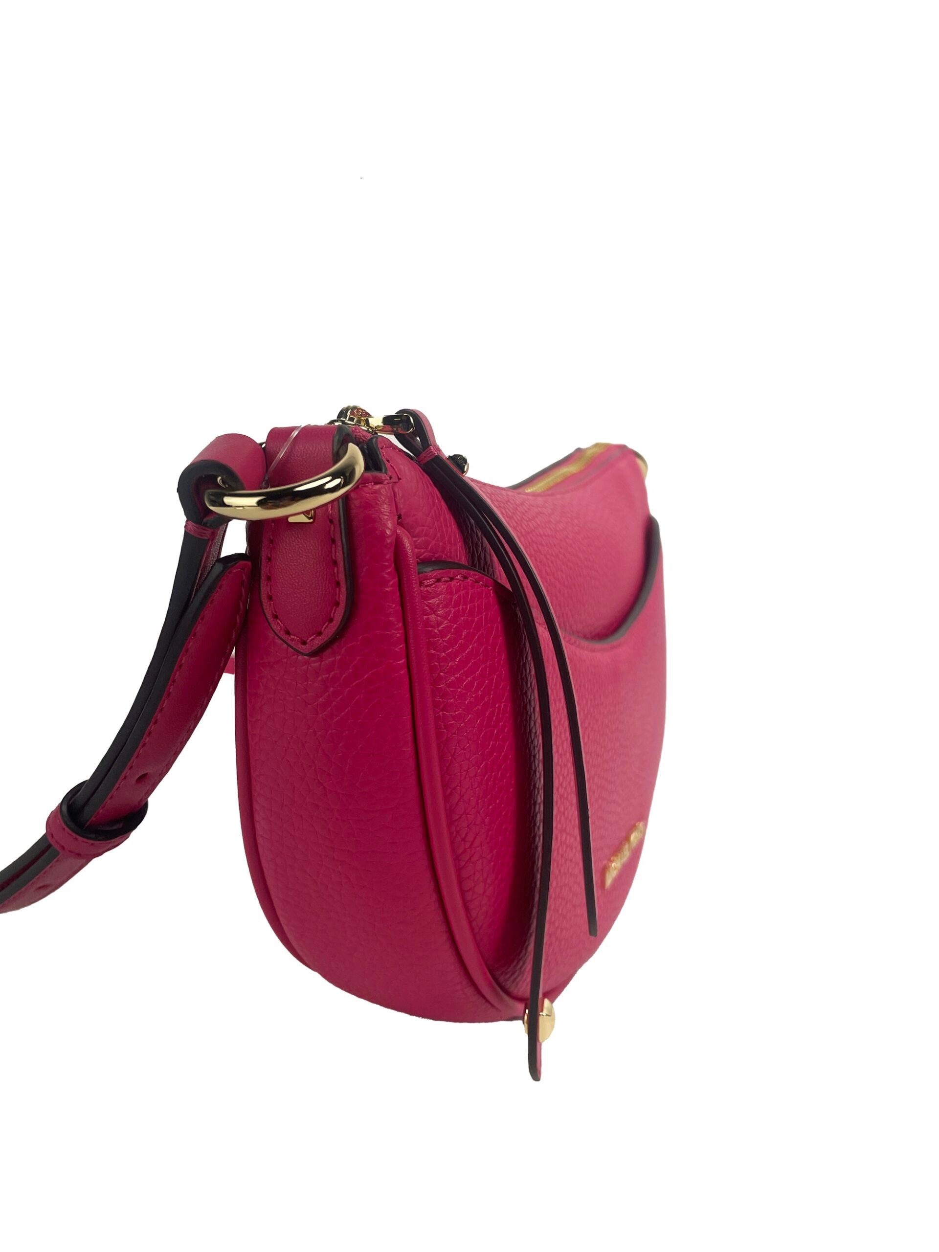 Michael Kors Dover Small Pink Half Moon Crossbody Bag Purse - ACCEXO