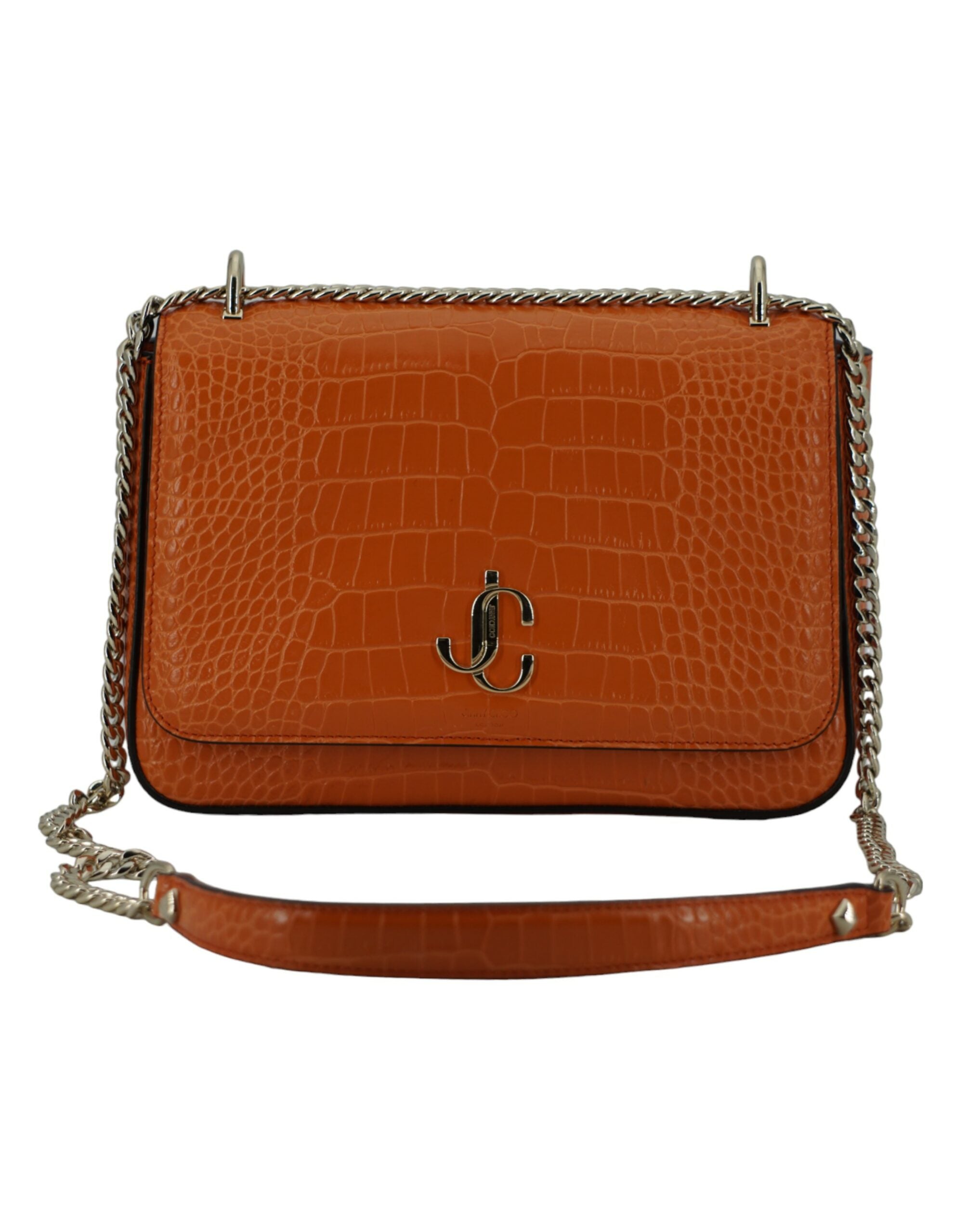 Jimmy Choo Amber Orange Leather Shoulder Bag - ACCEXO