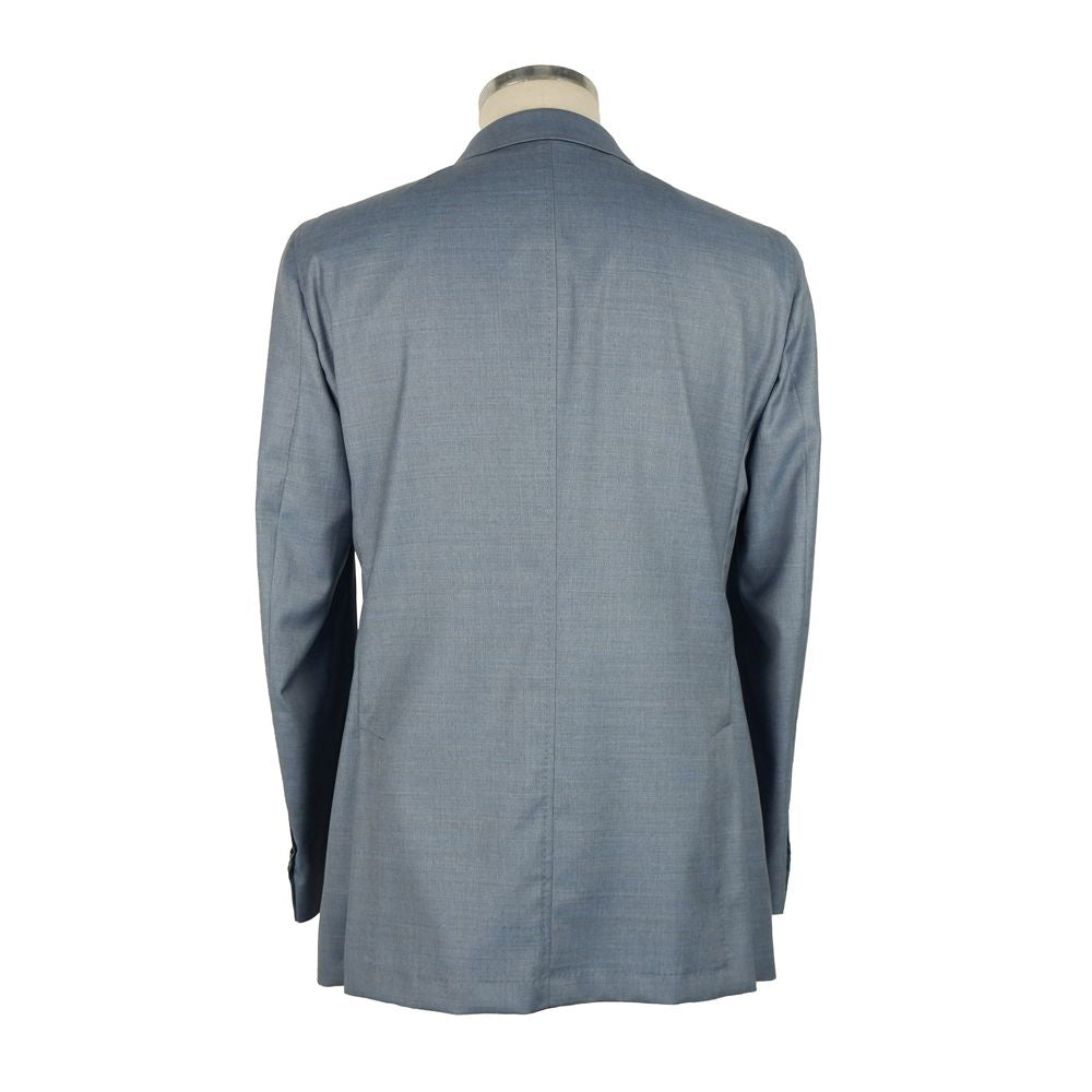 Emilio Romanelli Light Blue Wool Men Blazer - ACCEXO