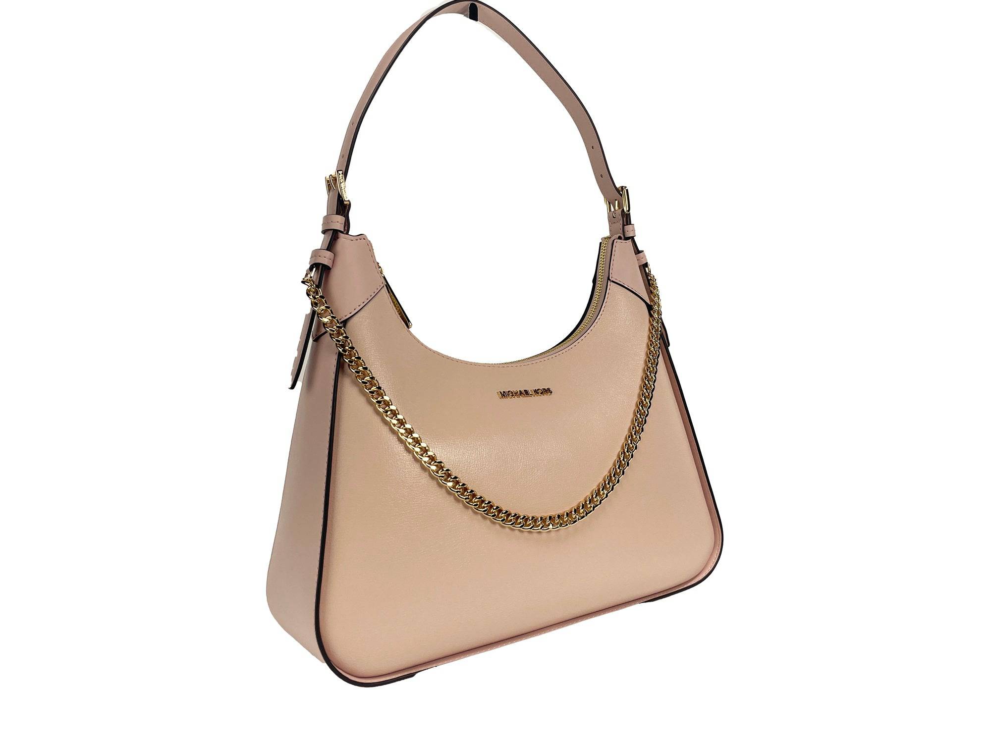 Michael Kors Wilma Large Smooth Leather Chain Shoulder Bag Purse Powder Blush - ACCEXO