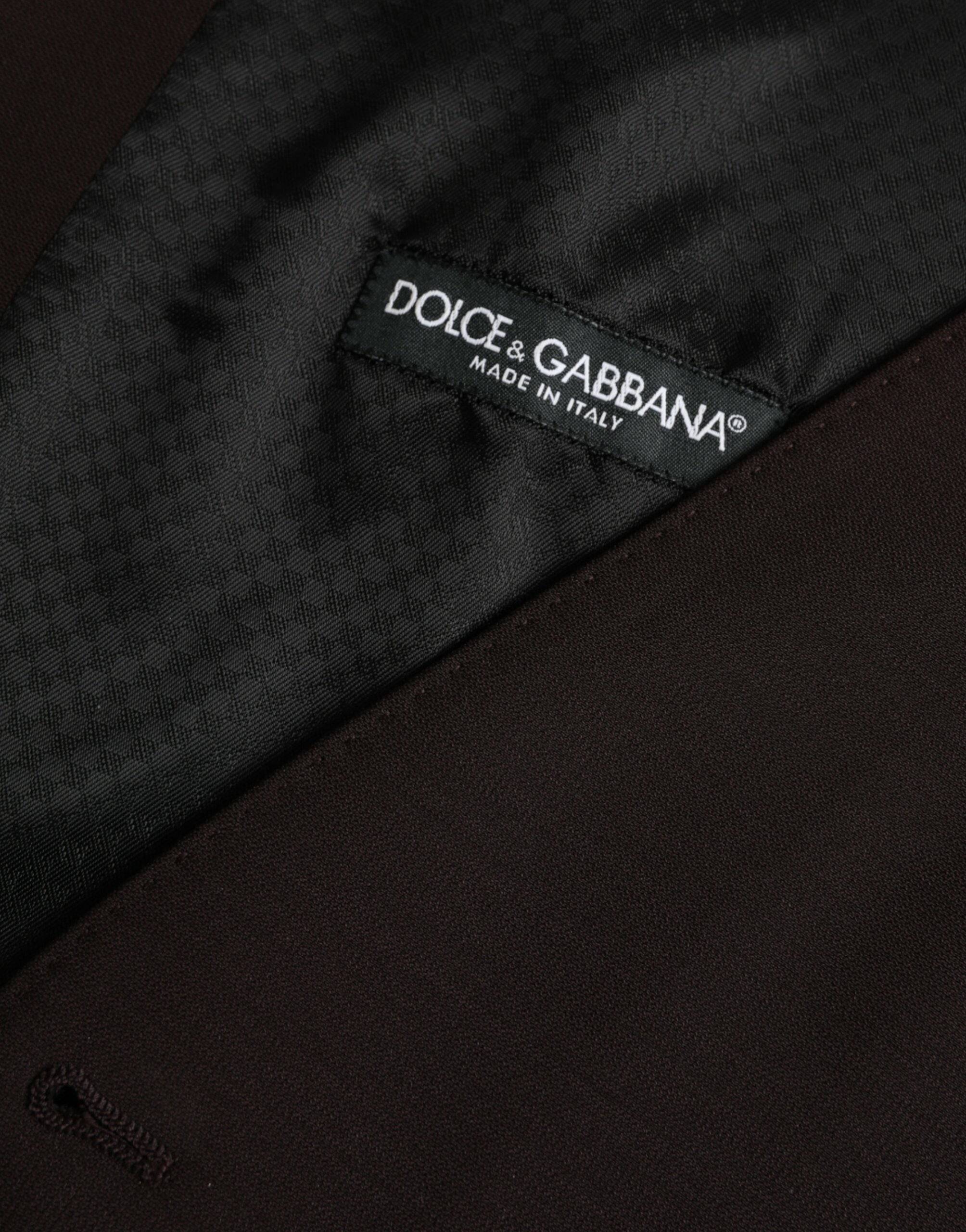 Dolce & Gabbana Brown Wool Waistcoat Dress Formal Vest - ACCEXO