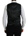 Dolce & Gabbana Black Cotton Waistcoat Dress Formal Vest