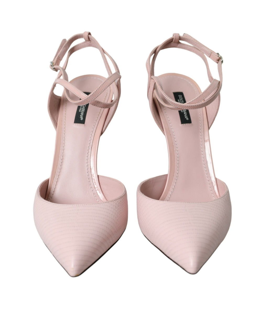 Dolce & Gabbana Pink Leather Ankle Strap Heels Pumps Shoes