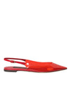 Dolce & Gabbana Red PVC Slingback Clear Flats Sandals Shoes