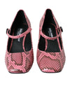 Dolce & Gabbana Pink Python Leather Mary Jane Heels Shoes