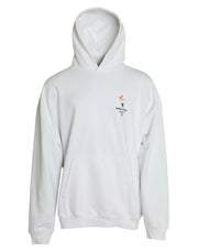 Balenciaga White Cotton Logo Hooded Pullover Sweatshirt Sweater - ACCEXO