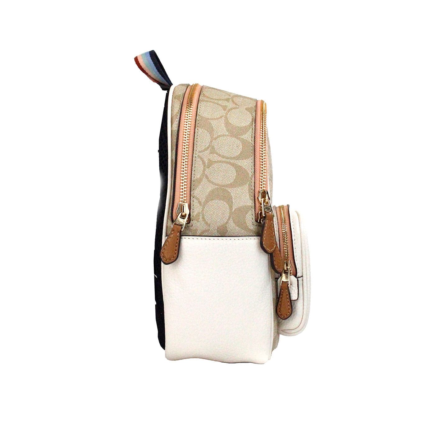 COACH Mini Court Signature Pear Motif Shoulder Backpack Bookbag Bag Chalk Taffy - ACCEXO