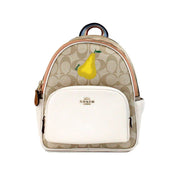 COACH Mini Court Signature Pear Motif Shoulder Backpack Bookbag Bag Chalk Taffy - ACCEXO