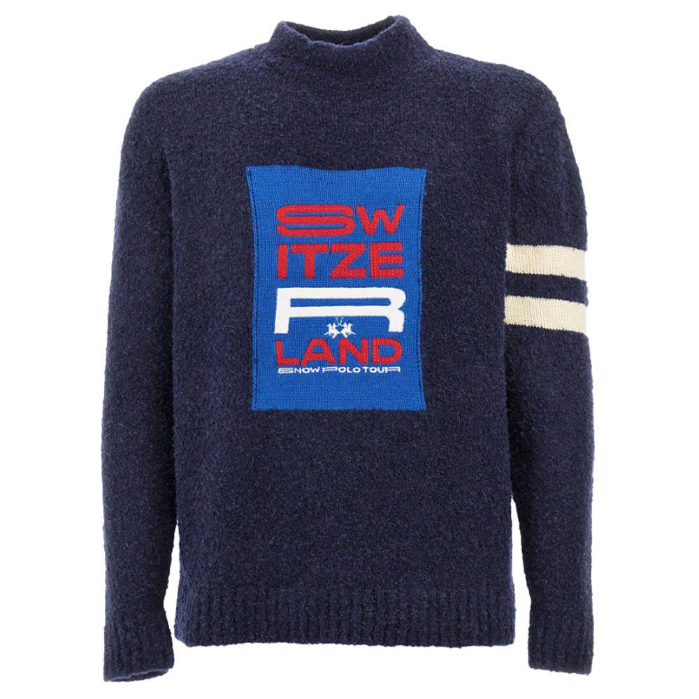 La Martina Blue Polyamide Sweater - ACCEXO