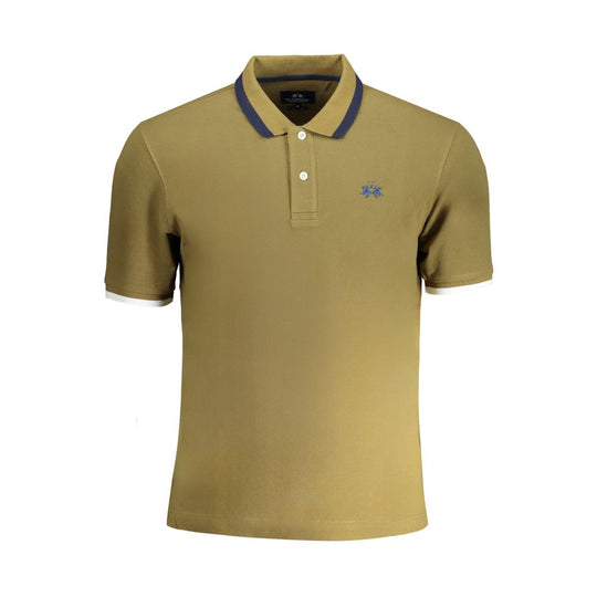 La Martina Green Cotton Polo Shirt